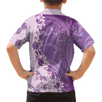 Heiva i Tahiti Hawaiian Shirt Tahitian Tiare Maori Cowrie Lei Purple LT14 - Polynesian Pride