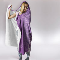 Heiva i Tahiti Hooded Blanket Tahitian Tiare Maori Cowrie Lei Purple LT14 - Polynesian Pride