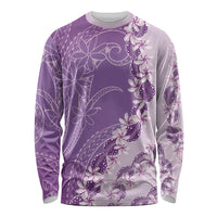 Heiva i Tahiti Long Sleeve Shirt Tahitian Tiare Maori Cowrie Lei Purple LT14 Unisex Purple - Polynesian Pride