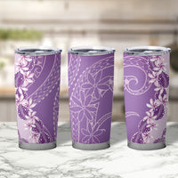 Heiva i Tahiti Tumbler Cup Tahitian Tiare Maori Cowrie Lei Purple LT14 - Polynesian Pride