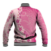 Heiva i Tahiti Baseball Jacket Tahitian Tiare Maori Cowrie Lei Pink