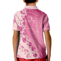 Heiva i Tahiti Kid Polo Shirt Tahitian Tiare Maori Cowrie Lei Pink LT14 - Polynesian Pride
