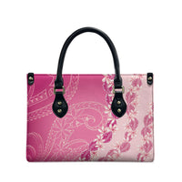 Heiva i Tahiti Leather Bag Tahitian Tiare Maori Cowrie Lei Pink LT14 - Polynesian Pride