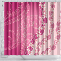 Heiva i Tahiti Shower Curtain Tahitian Tiare Maori Cowrie Lei Pink LT14 - Polynesian Pride