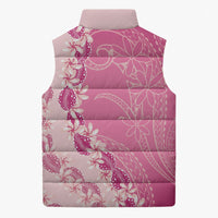 Heiva i Tahiti Sleeveless Puffer Jacket Tahitian Tiare Maori Cowrie Lei Pink LT14 - Polynesian Pride