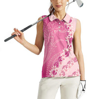Heiva i Tahiti Women Sleeveless Polo Shirt Tahitian Tiare Maori Cowrie Lei Pink LT14 - Polynesian Pride