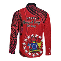 20 July Atiu Island Gospel Day Long Sleeve Button Shirt Cook Islands Tribal Pattern LT14 - Polynesian Pride