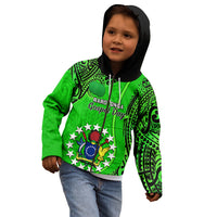 Personalised 25 July Rarotonga Island Gospel Day Kid Hoodie Cook Islands Tribal Pattern LT14 - Polynesian Pride