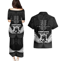 New Zealand Silver Fern Rugby Couples Matching Puletasi and Hawaiian Shirt Haka Dance With Aotearoa Maori Pattern