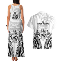 Fiji Tapa Rugby Couples Matching Tank Maxi Dress and Hawaiian Shirt Cibi Dance With Fijian Pattern