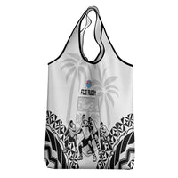 Fiji Tapa Rugby Grocery Bag Cibi Dance With Fijian Pattern