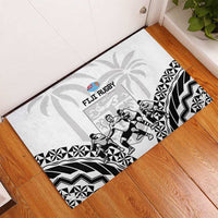Fiji Tapa Rugby Rubber Doormat Cibi Dance With Fijian Pattern