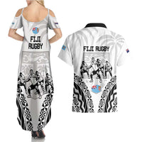 New Zealand And Fiji Tapa Rugby Couples Matching Summer Maxi Dress and Hawaiian Shirt Haka Dance Mix Cibi Dance Together