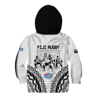 New Zealand And Fiji Tapa Rugby Kid Hoodie Haka Dance Mix Cibi Dance Together