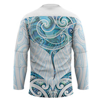New Zealand Manta Ray Tattoo Hockey Jersey Aotearoa Maori Haehae Paua Shell - Polynesian Pride