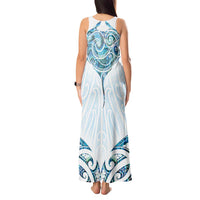 New Zealand Manta Ray Tattoo Tank Maxi Dress Aotearoa Maori Haehae Paua Shell LT14 - Polynesian Pride