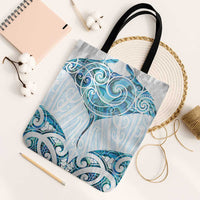 New Zealand Manta Ray Tattoo Tote Bag Aotearoa Maori Haehae Paua Shell - Polynesian Pride
