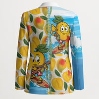 Aloha Hawaii Summer Blazer Hawaiian Lei Surfing Mango Palaka Motifs