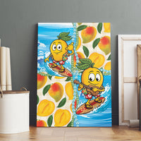 Aloha Hawaii Summer Canvas Wall Art Hawaiian Lei Surfing Mango Palaka Motifs