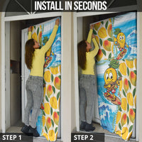 Aloha Hawaii Summer Door Cover Hawaiian Lei Surfing Mango Palaka Motifs