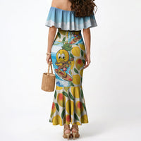 Aloha Hawaii Summer Mermaid Dress Hawaiian Lei Surfing Mango Palaka Motifs