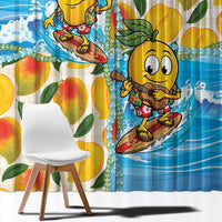 Aloha Hawaii Summer Window Curtain Hawaiian Lei Surfing Mango Palaka Motifs