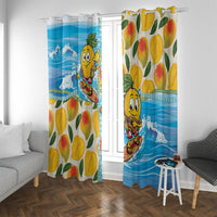 Aloha Hawaii Summer Window Curtain Hawaiian Lei Surfing Mango Palaka Motifs