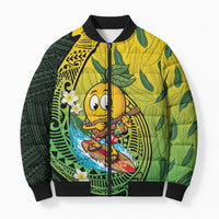 Hawaii Surfing Mango Bomber Puffer Jacket Manako Polynesian Fish Hook