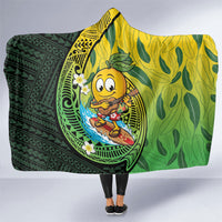 Hawaii Surfing Mango Hooded Blanket Manako Polynesian Fish Hook