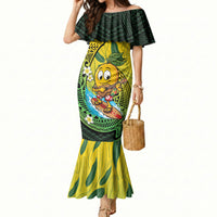 Hawaii Surfing Mango Mermaid Dress Manako Polynesian Fish Hook