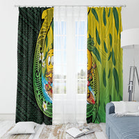 Hawaii Surfing Mango Window Curtain Manako Polynesian Fish Hook