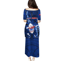 Samoa Rugby Puletasi Manu Samoa Ula Fala Dabbing Ball Polynesian Blue Version LT14 - Polynesian Pride
