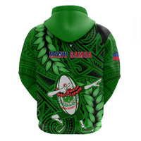 Samoa Rugby Hoodie Manu Samoa Ula Fala Dabbing Ball Polynesian Green Version LT14 - Polynesian Pride