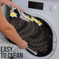 Brown and Black Hawaii Shark Tattoo Bathroom Set Puakenikeni Lei Plumeria Polynesian Pattern - Polynesian Pride