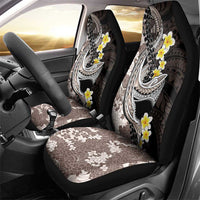 Brown and Black Hawaii Shark Tattoo Car Seat Cover Puakenikeni Lei Plumeria Polynesian Pattern - Polynesian Pride
