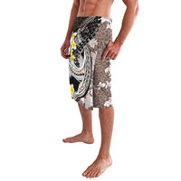 Brown and Black Hawaii Shark Tattoo Lavalava Puakenikeni Lei Plumeria Polynesian Pattern - Polynesian Pride