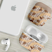 Khaki Palaka Hawaii Cowboy AirPods Case Puakenikeni Lei Paniolo Papale Seamless Vibes - Polynesian Pride