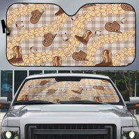 Khaki Palaka Hawaii Cowboy Auto Sun Shade Puakenikeni Lei Paniolo Papale Seamless Vibes - Polynesian Pride