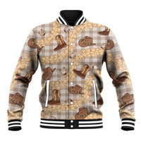 Khaki Palaka Hawaii Cowboy Baseball Jacket Puakenikeni Lei Paniolo Papale Seamless Vibes LT14 Unisex Khaki - Polynesian Pride