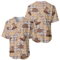 Khaki Palaka Hawaii Cowboy Baseball Jersey Puakenikeni Lei Paniolo Papale Seamless Vibes - Polynesian Pride