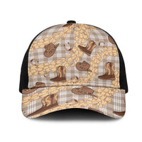 Khaki Palaka Hawaii Cowboy Mesh Trucker Cap Puakenikeni Lei Paniolo Papale Seamless Vibes LT14 One Size Black Khaki - Polynesian Pride