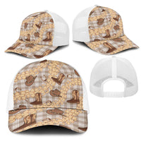 Khaki Palaka Hawaii Cowboy Mesh Trucker Cap Puakenikeni Lei Paniolo Papale Seamless Vibes LT14 - Polynesian Pride