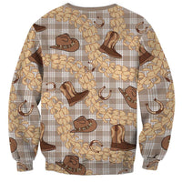 Khaki Palaka Hawaii Cowboy Sweatshirt Puakenikeni Lei Paniolo Papale Seamless Vibes LT14 - Polynesian Pride