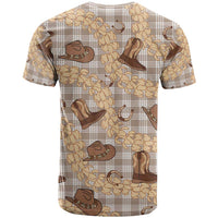 Khaki Palaka Hawaii Cowboy T Shirt Puakenikeni Lei Paniolo Papale Seamless Vibes - Polynesian Pride
