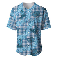 Cyan Palaka Hawaii Cowboy Baseball Jersey Puakenikeni Lei Paniolo Papale Seamless Vibes - Polynesian Pride