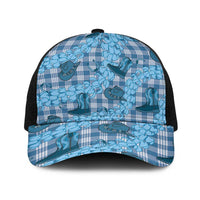 Cyan Palaka Hawaii Cowboy Baseball Net Cap Puakenikeni Lei Paniolo Papale Seamless Vibes LT14 One Size Black Cyan - Polynesian Pride