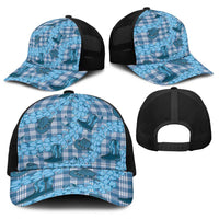 Cyan Palaka Hawaii Cowboy Baseball Net Cap Puakenikeni Lei Paniolo Papale Seamless Vibes LT14 - Polynesian Pride