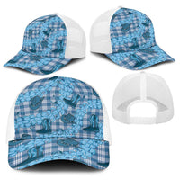 Cyan Palaka Hawaii Cowboy Baseball Net Cap Puakenikeni Lei Paniolo Papale Seamless Vibes LT14 - Polynesian Pride