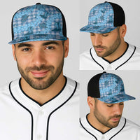 Cyan Palaka Hawaii Cowboy Baseball Net Cap Puakenikeni Lei Paniolo Papale Seamless Vibes LT14 - Polynesian Pride