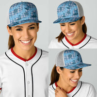 Cyan Palaka Hawaii Cowboy Baseball Net Cap Puakenikeni Lei Paniolo Papale Seamless Vibes LT14 - Polynesian Pride